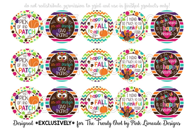 Give Thanks! Fall/Thanksgiving Inspired - 1" Bottle Cap Images - INSTANT DOWNLOAD