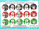 M2M Classic Christmas Snowmen - 1" BOTTLE CAP IMAGES - INSTANT DOWNLOAD