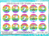 Unicorns/Rainbows - "Free to be Me" on Bright Rainbow Ombre - 1" BOTTLE CAP IMAGES - INSTANT DOWNLOAD