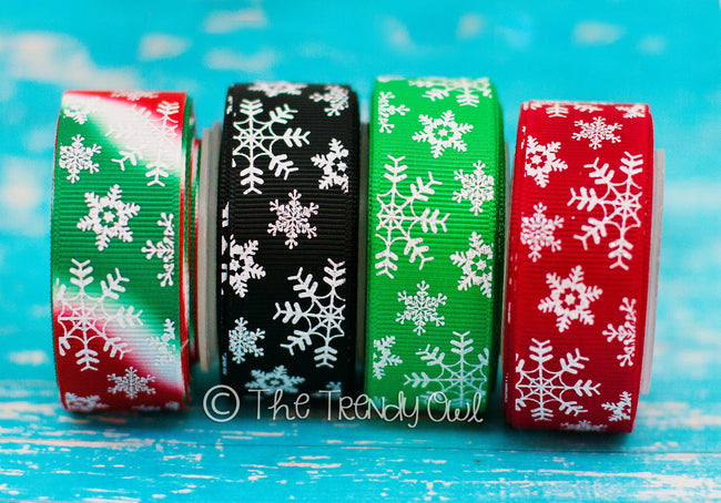 3/8" & 7/8" Classic Winter Snowflakes - 5yd Roll