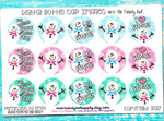 M2M Girly Winter Snowmen - 1" BOTTLE CAP IMAGES - INSTANT DOWNLOAD