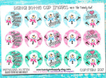 M2M Girly Winter Snowmen - 1" BOTTLE CAP IMAGES - INSTANT DOWNLOAD