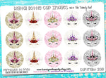 Unicorn Princess Faces - 1" BOTTLE CAP IMAGES - INSTANT DOWNLOAD