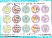 Easter/Spring Animals - "Little Miss Honey Bunny" - 1" Bottle Cap Images - INSTANT DOWNLOAD