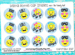 Emojis!! - 1" Bottle Cap Images - INSTANT DOWNLOAD