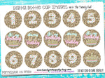 Gold Glitter Birthday Princess - 1" BOTTLE CAP IMAGES - INSTANT DOWNLOAD