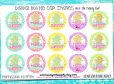 Hello Summer - Watercolor Pineapple - 1" BOTTLE CAP IMAGES - INSTANT DOWNLOAD