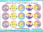 Pastel Rainbow Eggstra Chick - Easter Chick Inspired - 1" BOTTLE CAP IMAGES - INSTANT DOWNLOAD