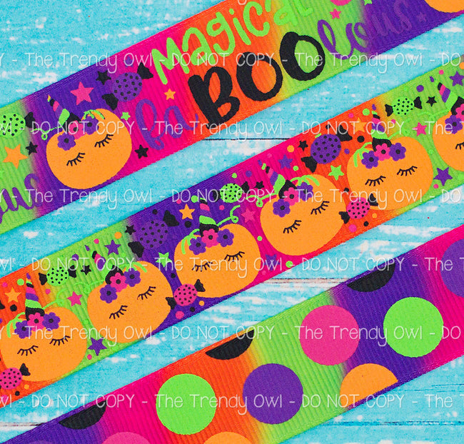 7/8" Magical & FaBOOlous Set - Unicorn Pumpkin - Halloween Inspired - 3yd cuts, 9yds total