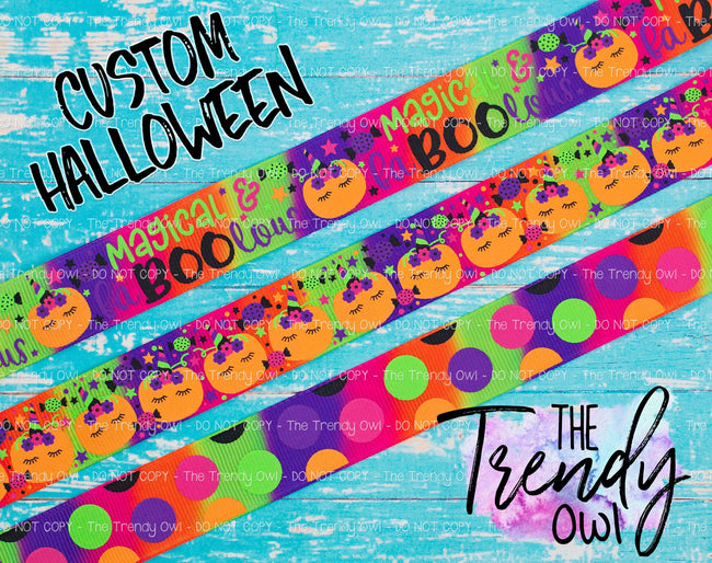 7/8" Magical & FaBOOlous Set - Unicorn Pumpkin - Halloween Inspired - 3yd cuts, 9yds total