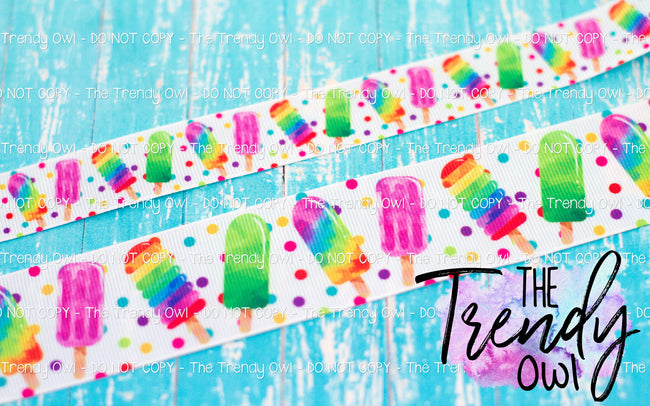 7/8" & 1.5" Popsicles!! - Heat Transfer Printed - 3yd cuts