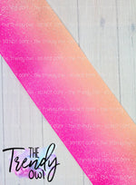 3" Glittered Coral/Pink Ombre - Heat Transfer Printed - 3yd Cuts