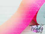 3" Glittered Coral/Pink Ombre - Heat Transfer Printed - 3yd Cuts