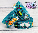 7/8" Pumpkins, Witches, & Ghosts, OH MY! - Glow In The Dark Halloween Collection - 5yd Roll