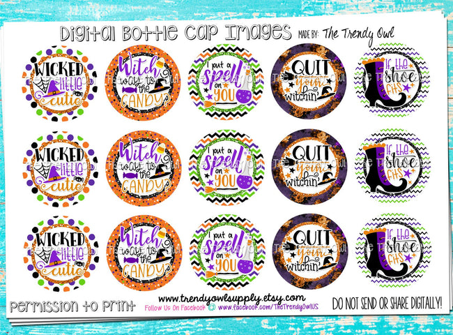 Witch Sayings - Halloween - 1" BOTTLE CAP IMAGES - INSTANT DOWNLOAD