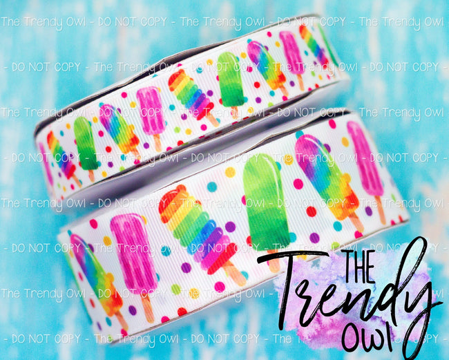 7/8" & 1.5" Popsicles!! - Heat Transfer Printed - 3yd cuts