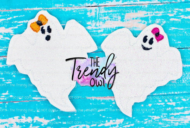 1 pc. Glittered Vinyl Ghost Felties - UNTRIMMED
