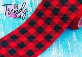 3" Buffalo Plaid - Black Ink on Red - 5yd Roll