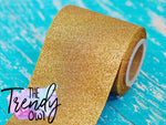 3/8", 7/8", 1.5" & 3" Solid Light Gold Glitter - 5yd Roll