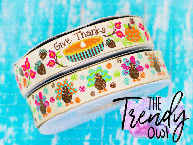 7/8" Give Thanks & Funky Turkeys - 3yd Cuts
