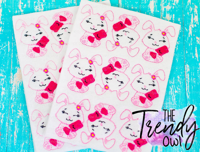 7/8" Easter Bunny Candy Inspired Collection - 3yd Cuts + Untrimmed Bunny Felties