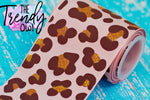 3" Leopard Print w/ Gold Glitter - 5yd Roll