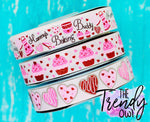 7/8" Mommy's Baking Buddy on Pearl Pink- Valentine's Day Inspired Collection - 3yd Cuts