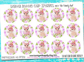 Lavender Spring Floral Bunnies - Easter Inspired - 1" BOTTLE CAP IMAGES - INSTANT DOWNLOAD