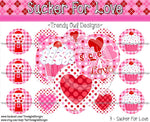 Sucker For Love Valentine's Day - 1" BOTTLE CAP IMAGES - INSTANT DOWNLOAD