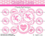 Cupid's Love Valentine's - 1" Bottle Cap Images - INSTANT DOWNLOAD
