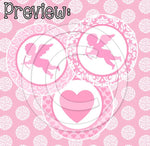 Cupid's Love Valentine's - 1" Bottle Cap Images - INSTANT DOWNLOAD