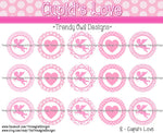 Cupid's Love Valentine's - 1" Bottle Cap Images - INSTANT DOWNLOAD