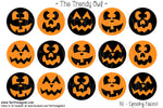 Spooky Faces -  Halloween Themed - 1" BOTTLE CAP IMAGES - INSTANT DOWNLOAD
