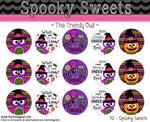 Spooky Sweets -  Halloween Themed - 1" BOTTLE CAP IMAGES - INSTANT DOWNLOAD