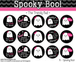 Spooky Boo! Ghost -  Halloween Themed - 1" BOTTLE CAP IMAGES - INSTANT DOWNLOAD