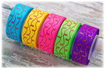 7/8" Red Glitter Doodle Swirls - By The Yard
