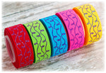 7/8" Purple Glitter Doodle Swirls - By The Yard