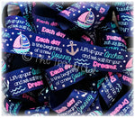 7/8" Set Sail For Your Dreams, 3/8" & 7/8" Silver Foil Anchors - 5yd Roll