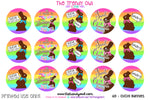OUCH! Bunnies - Bright Rainbow Ombre Easter - 1" BOTTLE CAP IMAGES - INSTANT DOWNLOAD