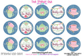 Denim Shabby Chic Tea Party - 1" Bottle Cap Images - INSTANT DOWNLOAD