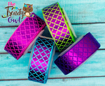 3/8", 7/8", 1.5" & 3" - Purple Laser Foil Mermaid Scales - 5yd Roll