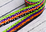 7/8" Halloween Inspired Glitter Doodles, Flurry Dots, and Stars - 5yd Roll